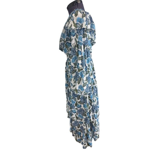 Misa Los Angeles Vola Dress Blue Floral Azulia One-Shoulder‎ Ruffled Size XS - Picture 10 of 10